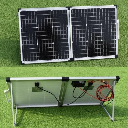 Aluminum Frame Glass Foldable 100W(2pcs 50w) Solar Panel Efficiency Cell Home System Can be 25 Year Life Time