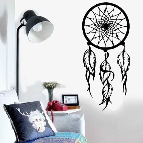 Special Dreamcatcher Vinyl Wall Decal Hippie Native America Dreamcatcher Wall Stickers Feathers Home Decor Bohemian Poster WA-22