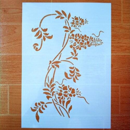 DIY Painting A4 Size wisteria Design Reusable Stencil Templates For Wall Furniture Fabric painting Decor Emboss Paper Cards