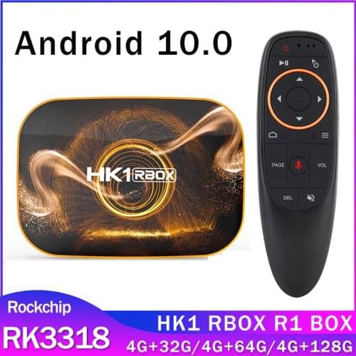 Rockchip RK3318 HK1 RBOX R1 Smart TV Box Android 10.0 4GB 64GB 32GB USB3.0 H.265 4K 5G Wifi TVBOX HK1 BOX Set Top Box 2G16G