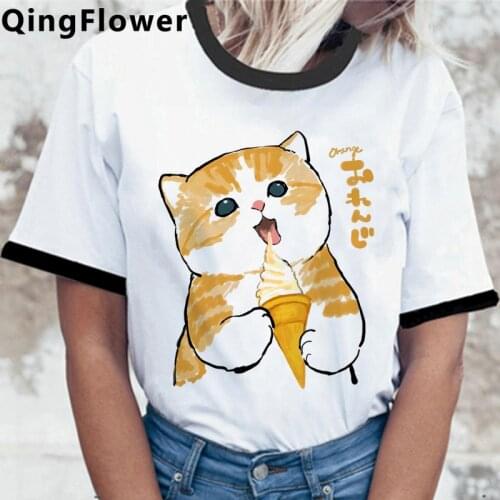 Cat Harajuku Funny Cartoon T Shirt Women Cute Anime Ullzang T-shirt Grunge Kawaii 90s Fashion Tshirt Korean Style Top Tee Female
