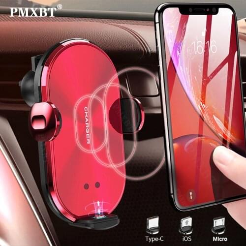 10W Automatic Clamping Wireless Charger Car Holder For iPhone 12 Pro Samsung Xiaomi Infrared Sensor Universal Phone Mount in Car