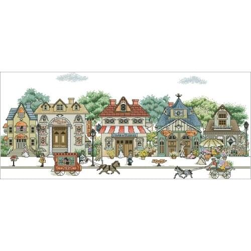 26-magazine-beautiful streets (I)Counted Cross Stitch 11CT 14CT 18CT DIY Cross Stitch Kits Embroidery Needlework Sets