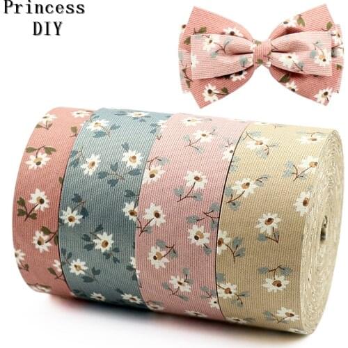 5m/Lot 10 25mm 40mm Spring Summer Fabric Cloth Riband Flower Ribbon Cotton Handmade Tape DIY Dog Collar Bowknot Accessories Trim