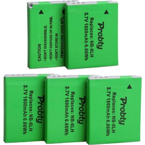 5 pcs NB-6L NB 6L NB-6LH Battery for Canon PowerShot SX530 HS, SX710 SX700 SX610 SX600 SX500 is, D10 D20 D30 SX240 SX280 SX610