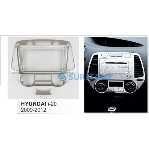 9 inch Car Fascia Radio Panel for HYUNDAI i-20 i20 2009-2012 Dash Kit Install Facia Console Bezel Adapter 9inch Trim Plate Cover