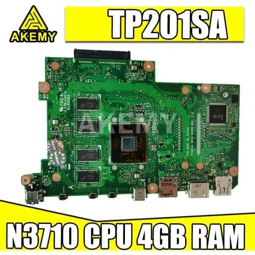 Akemy New! TP201SA original mainboard for ASUS Flip VivoBook TP201 TP201S TP201SA Laptop motherboard w/ N3710 CPU 4GB RAM