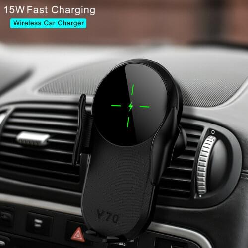 15W Car Phone Holder Qi Wireless Charger Car Mount Auto Clamping Fast Car Charger Air Vent Cell Phone Mount Holder for Iphone