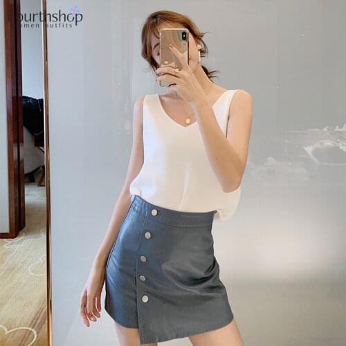 Women Tops and Blouses Chiffon Sleeveless V-Neck White Black Womens Shirts Plus Size Fashion Casual Korean Clothing XL 2020 New
