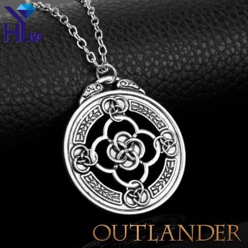 HEYu Movies Outlander Scottish Irish Celtic Viking Norse Knot Eternity Cross Gaelic Scotland Ireland Dragonfly Chain Necklace