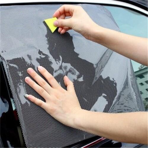Black Net Sun Block Summer Car Side Window Window Stickers Electrostatic Adsorption Sunscreen Insulation Film
