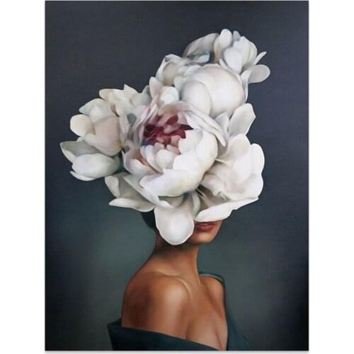 Flowers Feathers Woman Abstract DIY Embroidery Cross Stitch 11CT Kits Needlework Craft Set Printed Canvas Cotton Wholesale