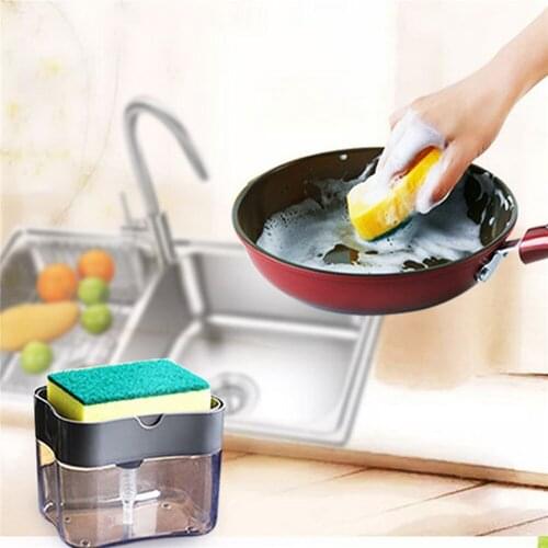 Sponge Soap Pump Dispenser Holder Dishwashing Liquid Dispenser Holder for Dish Soap Sponge Kitchen Cleaning Tool
