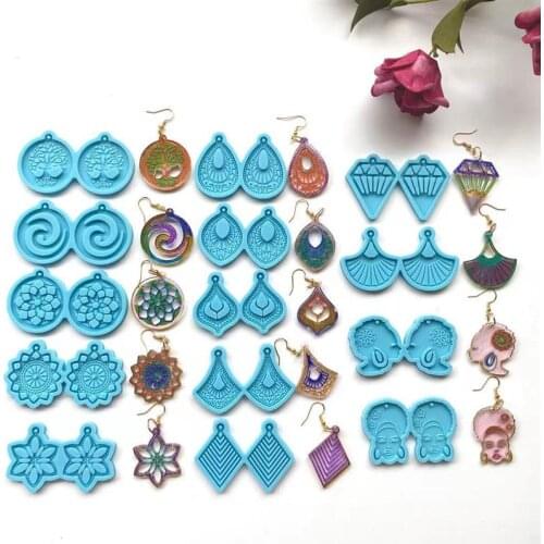 DIY Earrings Silicone Mold For Epoxy Resin Pendant Keychain UV Resin Mold Jewelry Making Tools Handmade Crafts Casting Mould