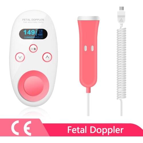 Fetal Doppler Ultrasound Pregnancy Baby Heart Rate Detection Instrument Home Pregnant Pulse Meter Stethoscope Monitoring Probe