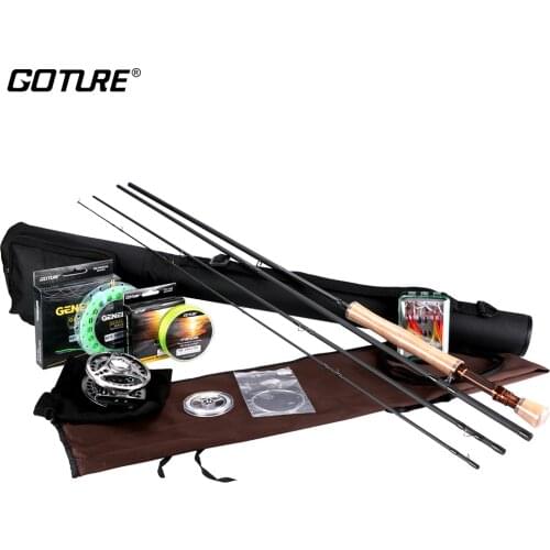 Goture Fly Fishing Rod Combo Set Kit 2.7M/3.0M With 5/6 or 7/8 CNC Reel 30M Main line 100M Backing Line 50M Tippet And Flies