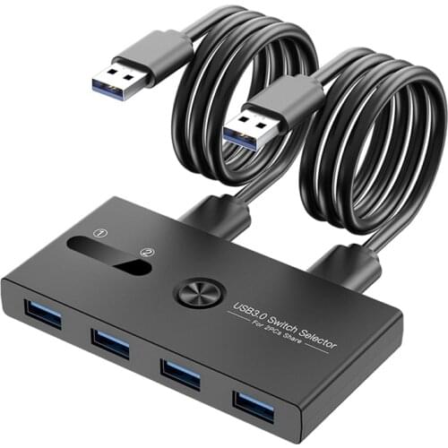 HOT-USB 3.0 Switch 2 in 4 Out KVM Docking Station Printer Sharing Device Monitor Adapter KVM Converter