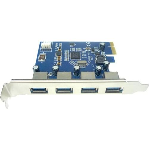 IT-GO High Speed PCIe USB 3.0 Convert Card PCI-E to 4 Ports USB3.0 Adapter