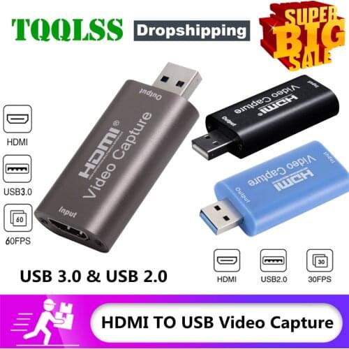 4K Video Capture Card USB 3.0 USB2.0 HDMI-compatible Grabber Recorder for PS4 Game DVD Camcorder Camera Recording Live Streaming