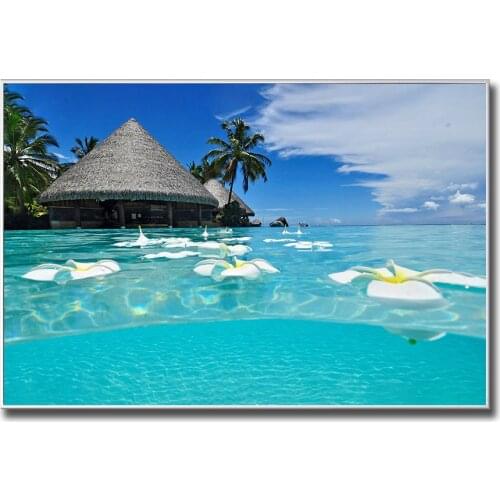 Blue Sea Wave Golden Sand Beach Coastline Island Wall Art Picture Home Decor Phuket Tourist Attractions Seascape Beauty Poster