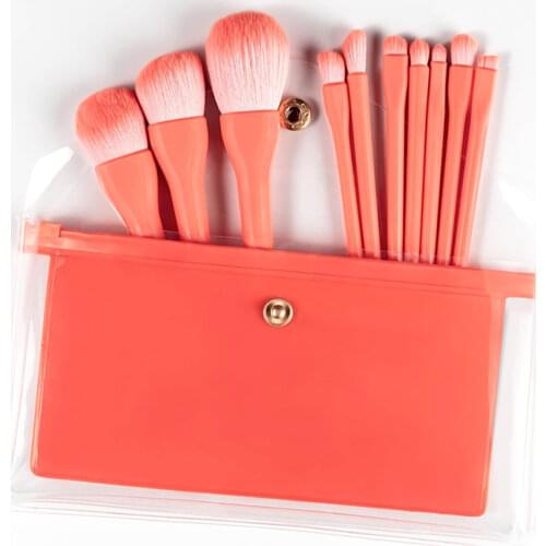 Candy Color Makeup Brushes 10pcs Eyeshadow Powder Foundation Eyebrow Brush Face Eye Cosmetic Tools