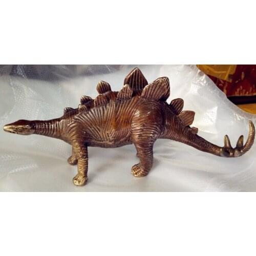 China ancient fine carving brass coffee wild Dinosaur animal statues gifts