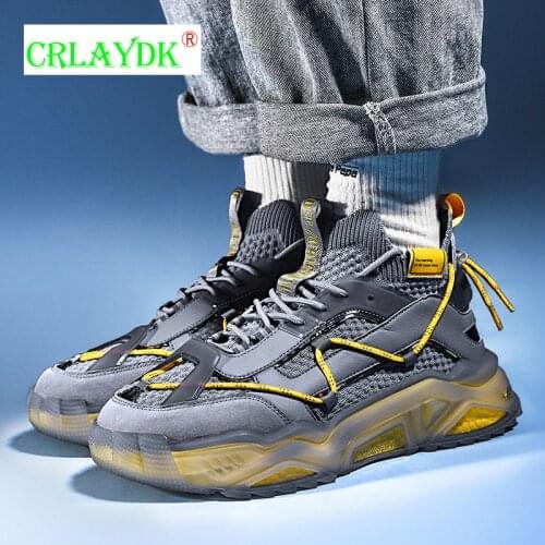 CRLAYDK Mens Fashion Sneakers High Top Sport Shoes Walking Running Casual Boys Workout Tennis Increased Students Training