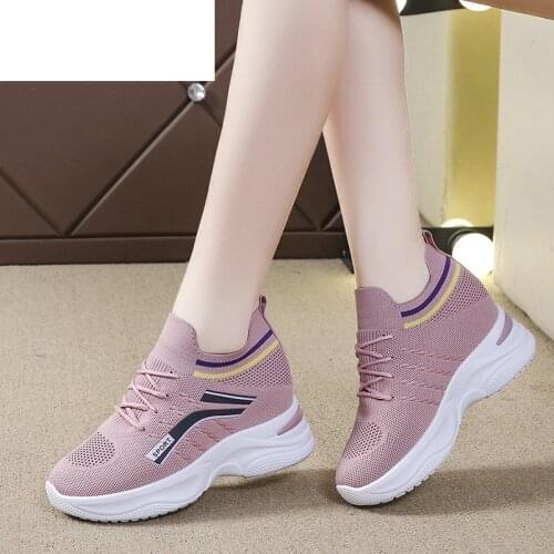 Fashion Womens Shoes 2021 Spring Women Mesh Breathable Platform Sneakers Comfortable Lace-up Women Casual Shoes Zapatos Mujer