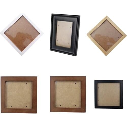Square Thick Pine Wood Photo Frame Wall Picture Frame (Wood Color,6 Inch)