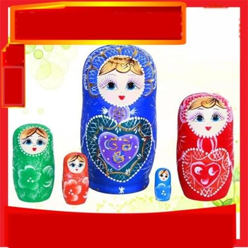 Mini 5 Layer Cute Russian Dolls Dry Basswood Education Toys Colorfull Matryoshka Doll Wooden Hobbies For Children L50