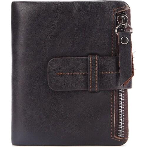 Real Leather Purse Black Luxyuy Wallet Men RFID Blocking Card Holder Bifold Black Gifts For Men Coins Stroage Organizer