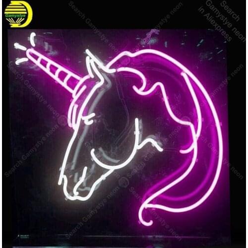 Neon light Signs Horse one horn Neon Bulbs sign Lamps Glass Handcraft hotel Love home display neon Letrero Neons enseigne lumine