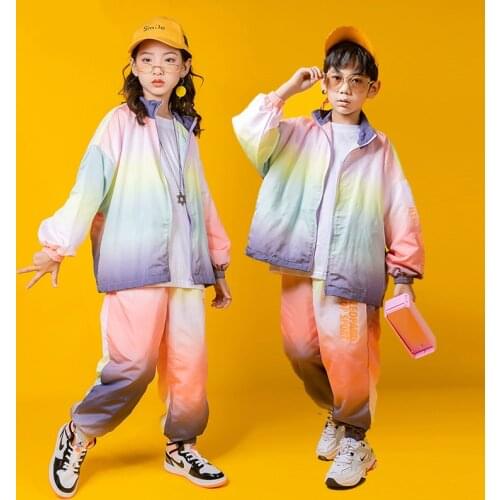 New Fall Hip Hop Dance Clothes For Kids Rave K-pop Outfits Cheerleade Clothing Performance Costume Jazz Dancing Sets JL1943