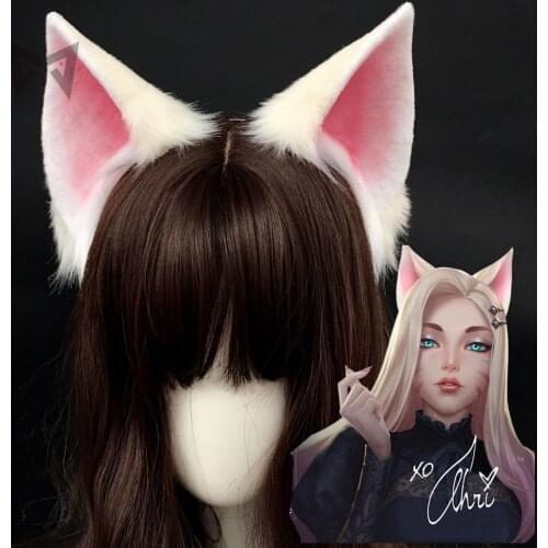 2020 New Cat Fox LOL Ahri Cosplay DIY Ears Hairhoop Hairbands Headwear For Halloween Costume Accessories