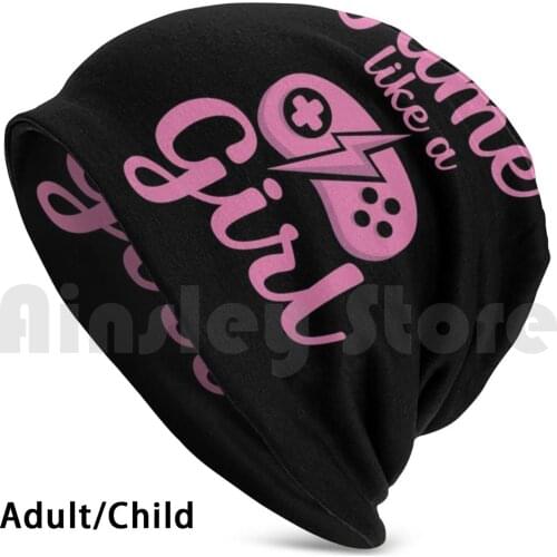 Girl Gamer Apparel Female Gaming Gift For Women Beanies Knit Hat Hip Hop Retro Game Keyboard Mouse Pro Gamer Arcade