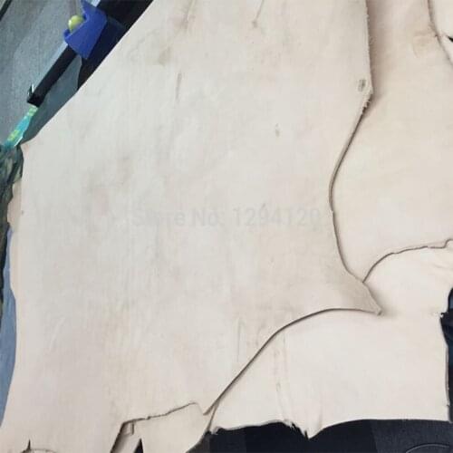 Original Beige Vegetable Tanned Cattle Leather Skin Fabric ,3.5-4.0mm for Sole/DIY Carving,Free Shipping by DHL/Fedex