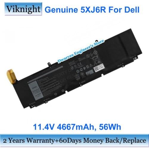 Genuine 5XJ6R Battery For Dell 11.4V 4667mAh G8XFY XG4K6 03324J Laptop Notebook Batteries