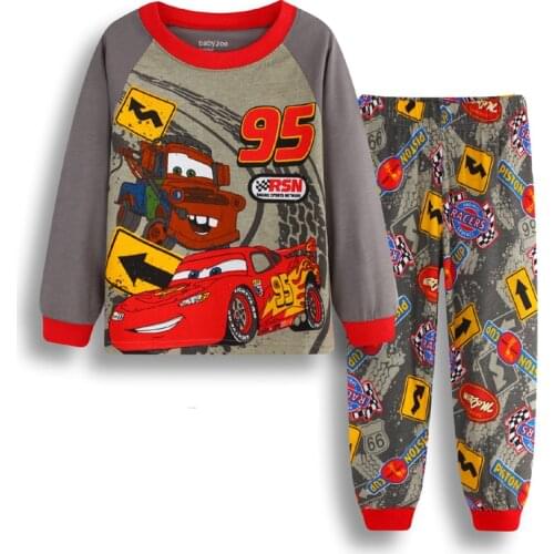 Autumn Kids Pajamas Set Children Cartoon Dinosaur Sleepwear Boys Home Pajamas Girls Cotton Animal Pyjamas Baby 2-7T Nightwear