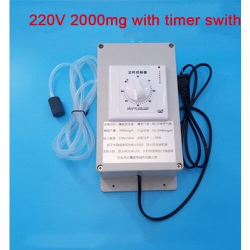 220V 2000mg 8h Ozone Generator with Timing Controller Fruit and Vegetable Fish Tank Disinfection Machine