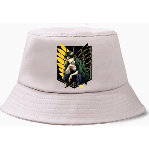 Anime Attack On Titan Shingeki No Kyojin Visor Hat Bucket Hats Fisherman Caps Facial Protection Sunscreen Sunhat Panama Bob Hat