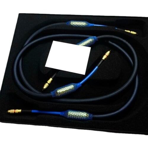 Pair Audiophile RCA Cable 24K Gold Plated Plug HiFi Audio Line