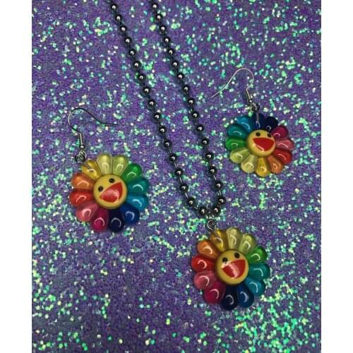 Sun Flower Women Jewelry Goth Pendant Womens Neck Chain Gothic Style Punk Vintage Hip Hop Best Friend Accessories Necklace