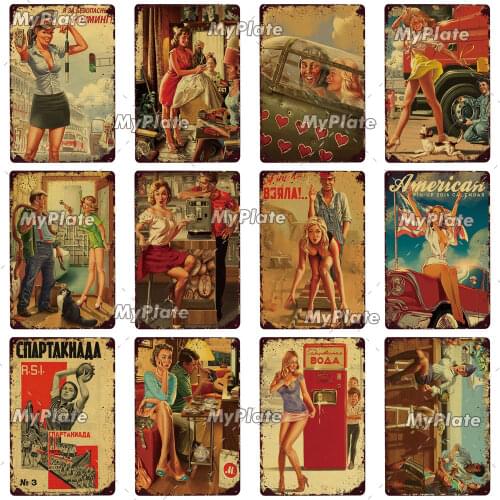 Russian Vintage Metal Sign Tin Sign Vintage Decoration Plaque Home Wall Decor Bar Sign Home Decor Poster Drop Shipping