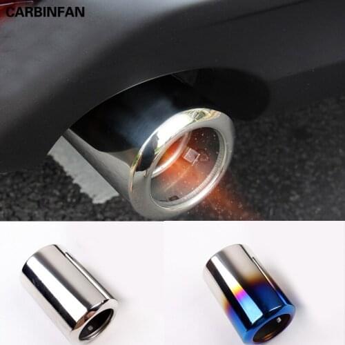 Silver/Blue Rear Tail Throat Exhaust Pipe Cover Stainless Steel Decorative Chimney For Mazda CX-5 CX5 2015-2020 CX4 2014-2019