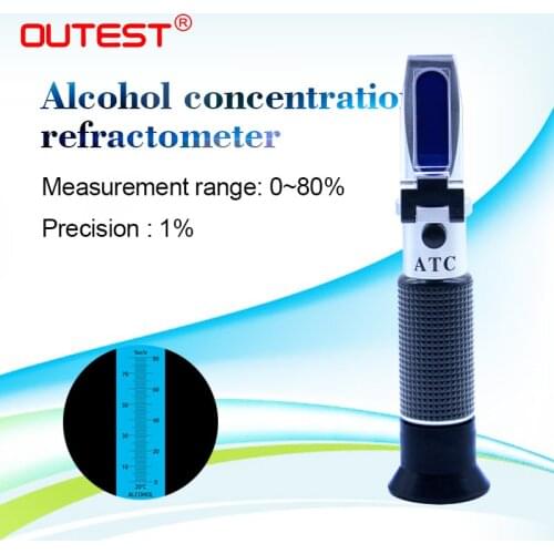 Alcohol refractometer 0~80% Alcoholometer V/V ATC Handheld Tool Hydrometer RZ122 refraktometer alcohol