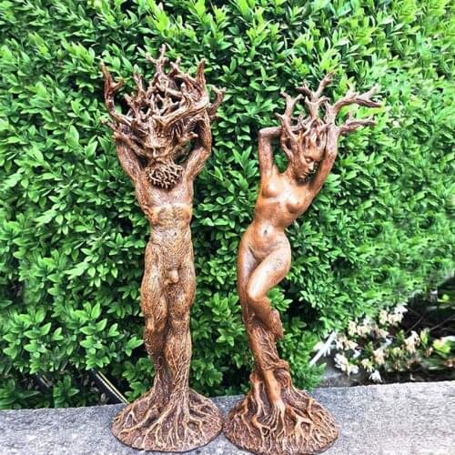 Dryad Statue,Green Man, Treen Man Figugine, Overgrown Dryad Fairy Statue,Home Decoration Accessories,Room Décor,Dryad Figure