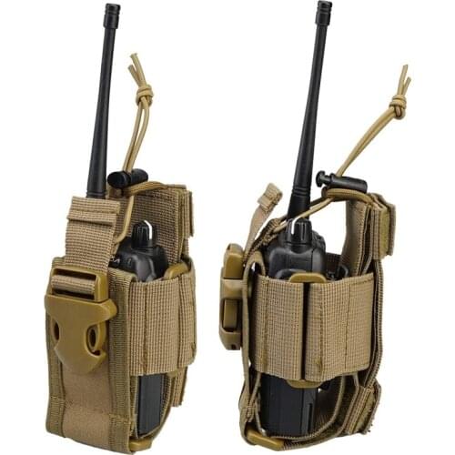 Tactical Molle Radio Pouch Two Way Walkie Talkie Holder Waist Bag Nylon Magazine Pouch Portable Interphone Holster Hunting Pack