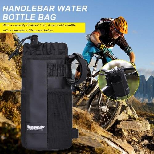 Bicycle Water Bottle Cup Holder Bag Bike Handlebar Stem Bag with Insulated Pouch Storage Bag for Daily Use Touring