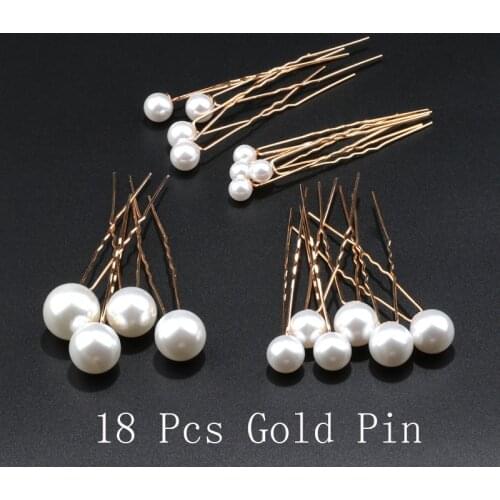 Women U-shaped Pin Metal Barrette Clip Hairpin Simulated Pearl Hair Sticks Tiara Hair Accessories Wedding Hairstyle Design Tools
