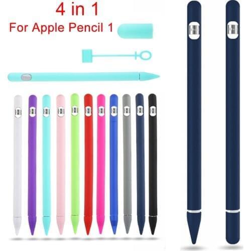 1 Pc Soft Pen Silicone Case Nib Cover Sleeve Wrap Tip Holder Connector Strap For Apple Pencil iPad Pro Candy Color Non Slip